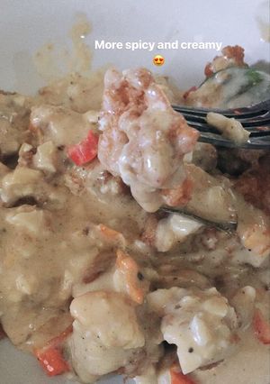 Foto resep Chicken crispy with salted egg sauce (keto friendly)