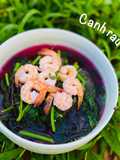 Canh rau dền đỏ tôm tươi