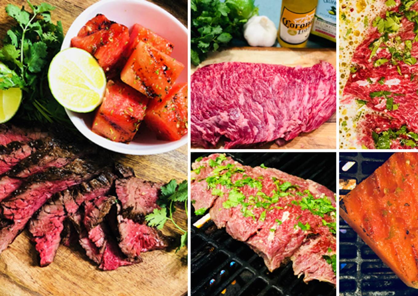 Corona Marinated Fullblood Wagyu Bavette Steak with Grilled Watermelon