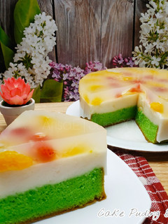 Foto resep Cake pandan puding busa
