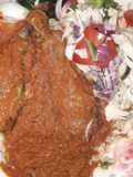 Just salad and chicken stew