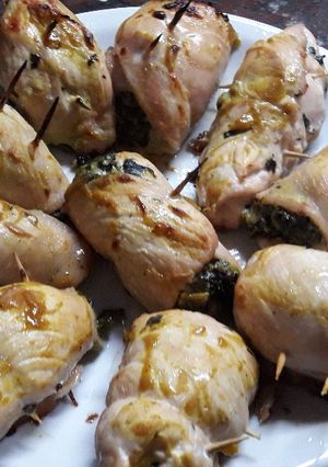 Una foto de Rollitos de pollo con espinaca
