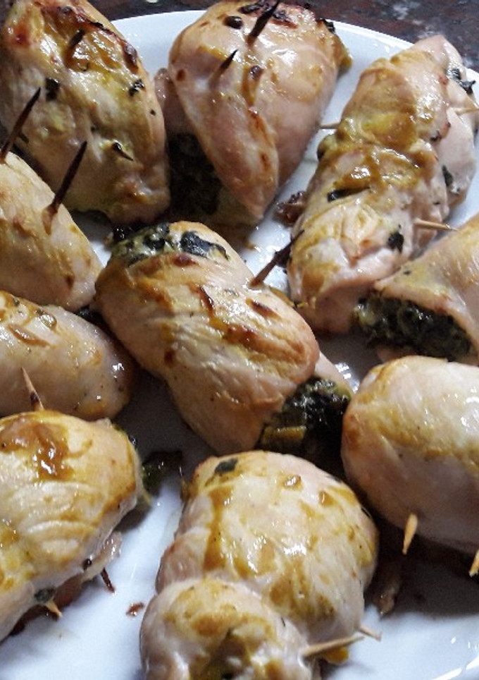 Una foto de Rollitos de pollo con espinaca
