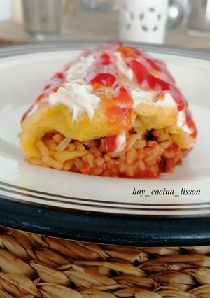 Una foto de Tortilla de arroz Omurice