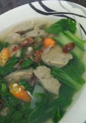 Foto resep Bakso sawi kuah pedas