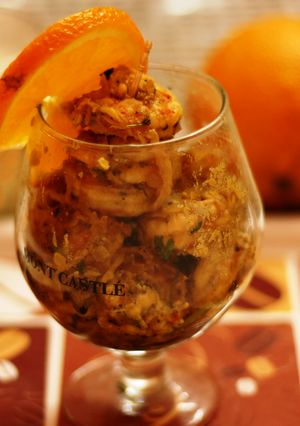 A picture of Prawns Citrus -Party on a plate.