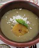 Crema de arvejas con plátano