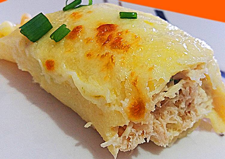 Panqueca de frango com requeijão