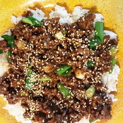A picture of Mongolian Ground Beef.