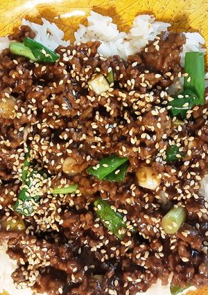 A picture of Mongolian Ground Beef.
