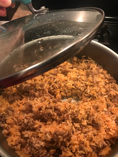 A picture of Cheeseburger Rice.