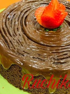 A picture of Eggless Chocolate Cake.