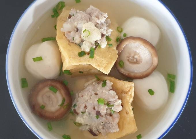 Chinese stuffed tofu soup Recipe