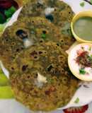 Super healthy soft crispy spinach(palak) veggi parotha