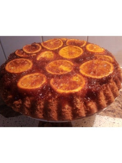 Una foto de Torta invertida de Naranjas y Coco
