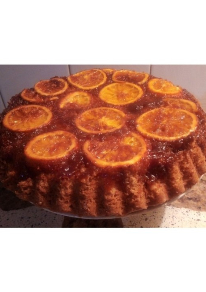 Una foto de Torta invertida de Naranjas y Coco