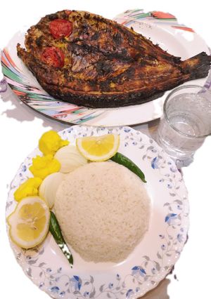 عکسی از دستور ماهی کبابی ترد و خوشمزه😋🐟