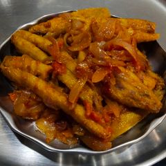 A picture of Bitter Gourd Sabji. (Karela).
