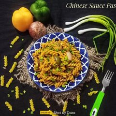 A picture of Chinese Sauce Fusilli Pasta.