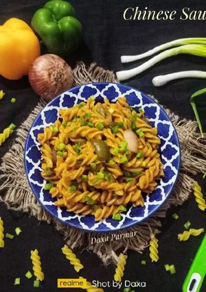 A picture of Chinese Sauce Fusilli Pasta.
