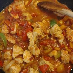 A picture of Chicken Fajitas in a Wok or Slow Cooker #mycookbook #1potrecipe.
