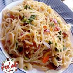Stir-fry pasta A picture of Stir-fry pasta.