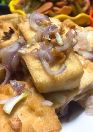 Hình của món Đậu dim mắm hành.
