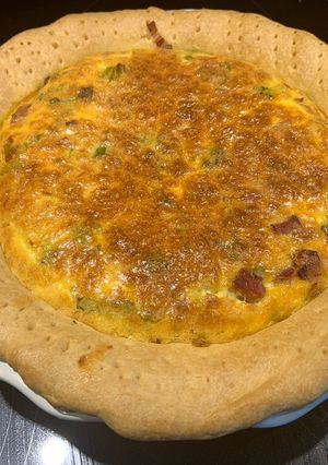 Une photo de Quiche jambon/brocoli/poireaux/fromage
