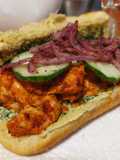 Chicken boti kebab sandwich