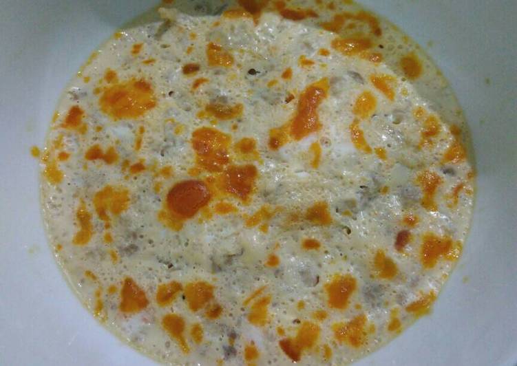 Kukus telur asin + daging cincang