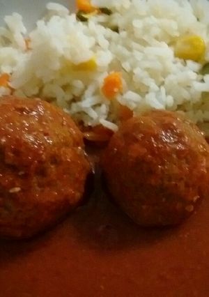 A picture of Meatballs in Red Sauce (Ancho Chile).