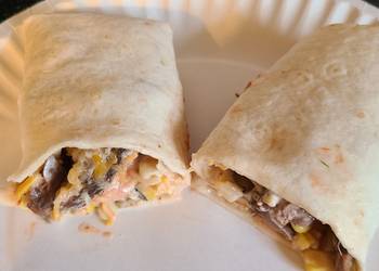 Easiest Way to Prepare Appetizing Steak or chicken with corn and black bean wraps