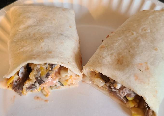 Recipe of Iconic Steak or chicken with corn and black bean wraps for Lunch Recipe
