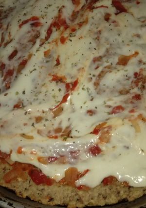 Una foto de Pizza de legumbres. Baja en carbohidratos