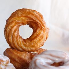 A picture of French Cruller Donuts.