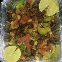 A picture of Rainbow black chana chaat.