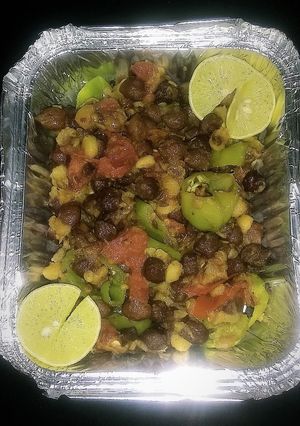 A picture of Rainbow black chana chaat.