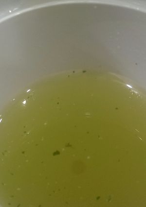 A picture of Pineapple and mint juice.