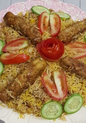 A picture of Seekh kabab biryani.