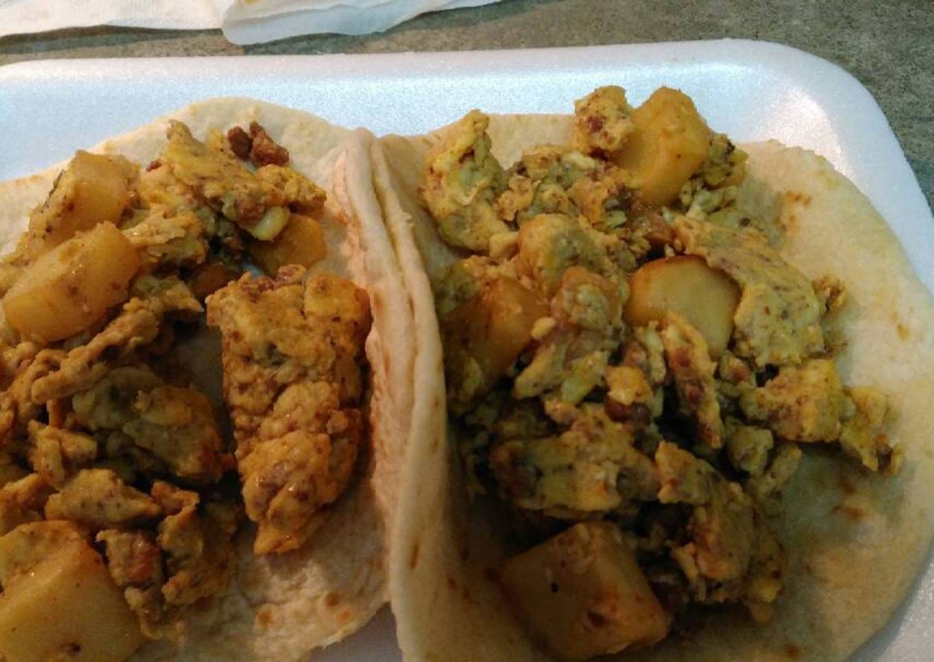 Chorizo Egg and Potatoes Tacos