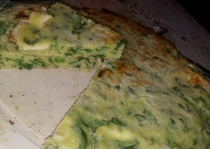 Tortilla de cebolla de verdeo Receta de Ruiz Diaz Sol- Cookpad