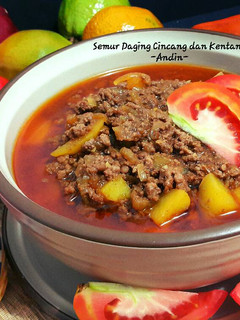 Foto resep Semur Daging Sapi Cincang dan Kentang + Kecap Ikan