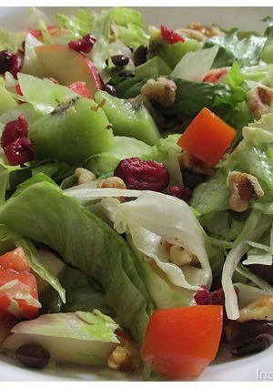 A picture of Peachy Black bean salad.