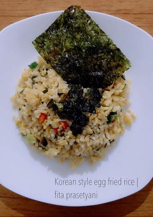 Foto resep Nasi goreng telur ala Korea (Korean style egg fried rice)