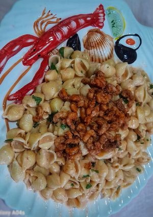 صورة لوصفة معكرونة اصداف بالجمبري 🍝🍤