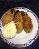 Berenjena rellena con queso!