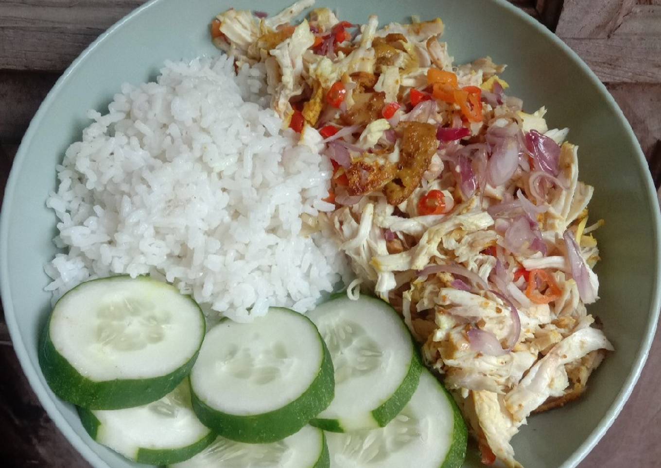 Ayam suwir sambal matah diet