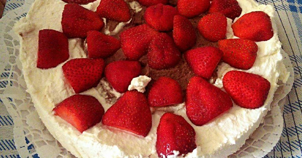 Pastel de nata y trufa con fresones Receta de Marta Cookpad