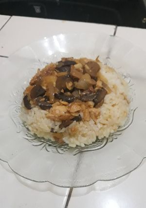 Foto resep Nasi Tim Ayam Jamur