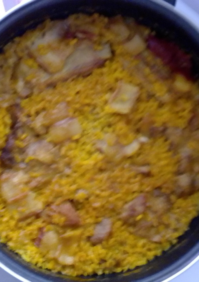 Una foto de Arroz ibérico de un charro extremeño